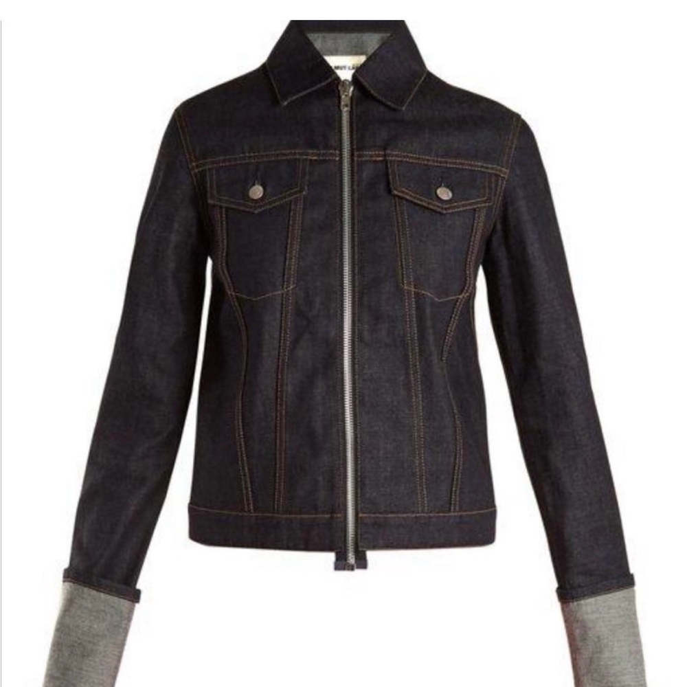 Helmut Lang Dark Denim Jacket with Gray Accents
